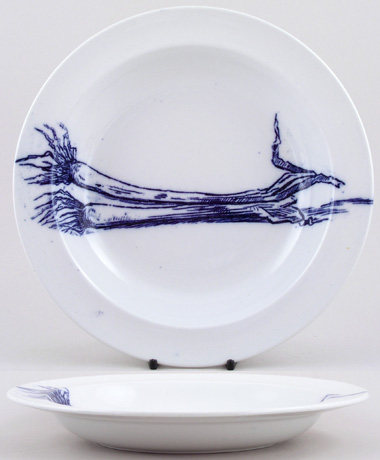 Soup Plate leeks c1880